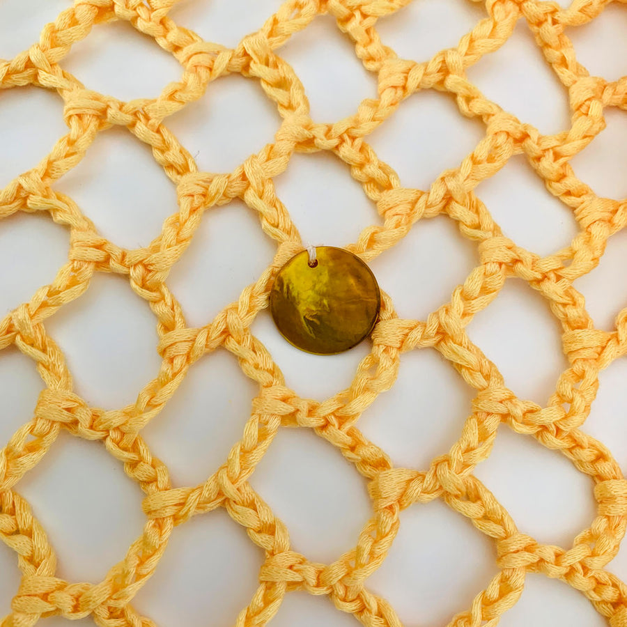 LIMITED EDITION: Honeycomb Colorblock Sarong in Yellow + White